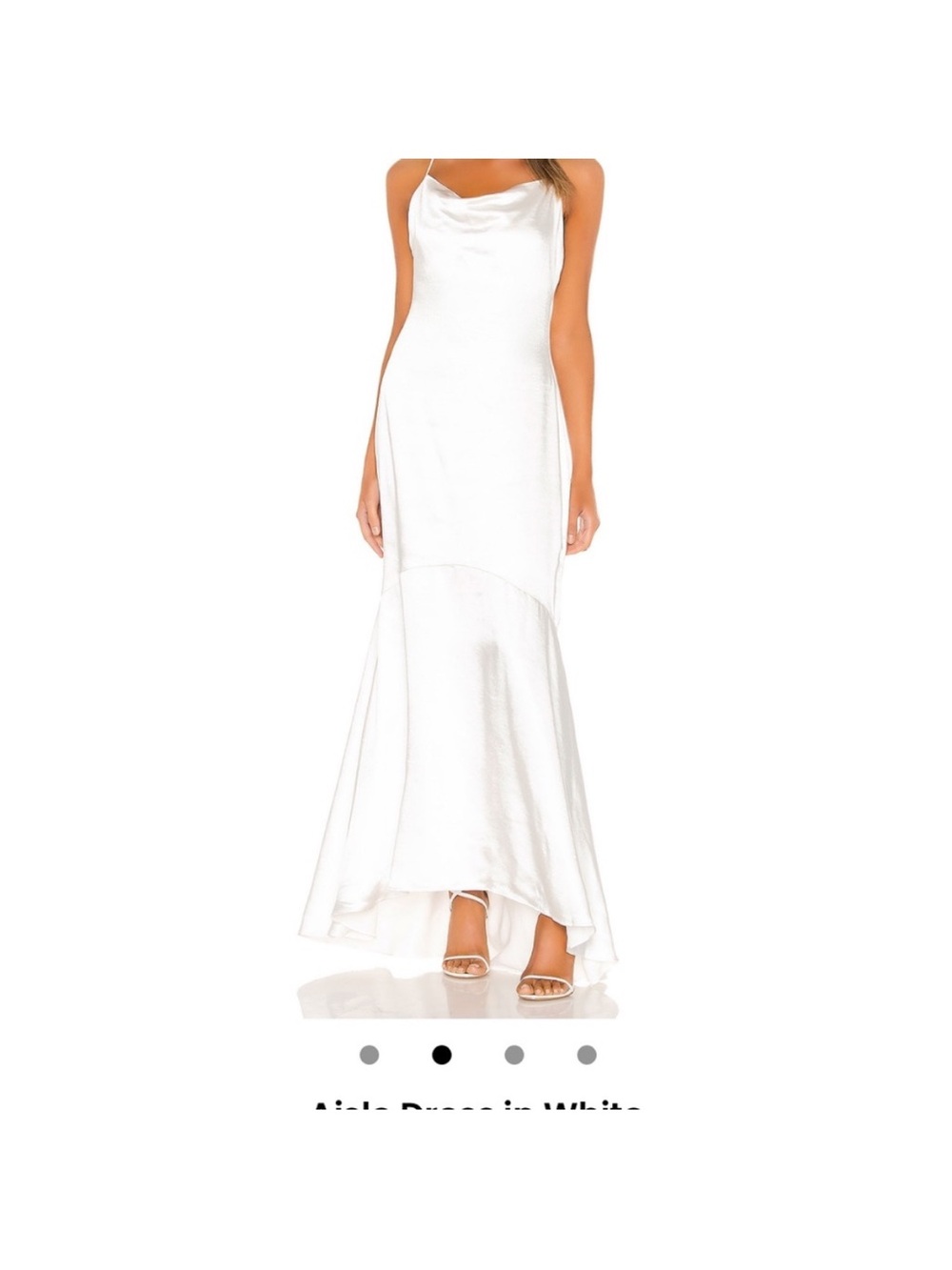 Elliatt White Satin Cowl Maxi Gown